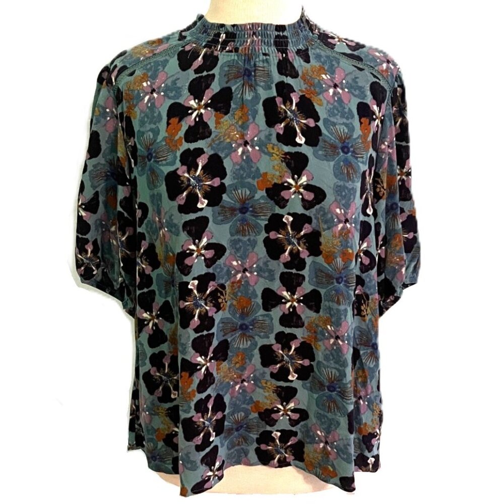 Knox Rose Women's Medium Green Boho Blouse Shirt Top Office Modest